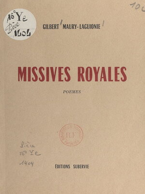 cover image of Missives royales